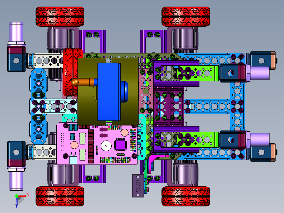 物联网人工智能小车俯视图