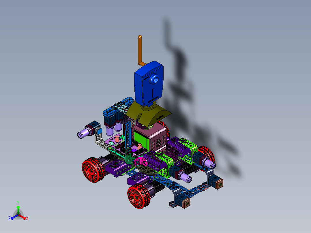 物联网人工智能小车正等轴测图