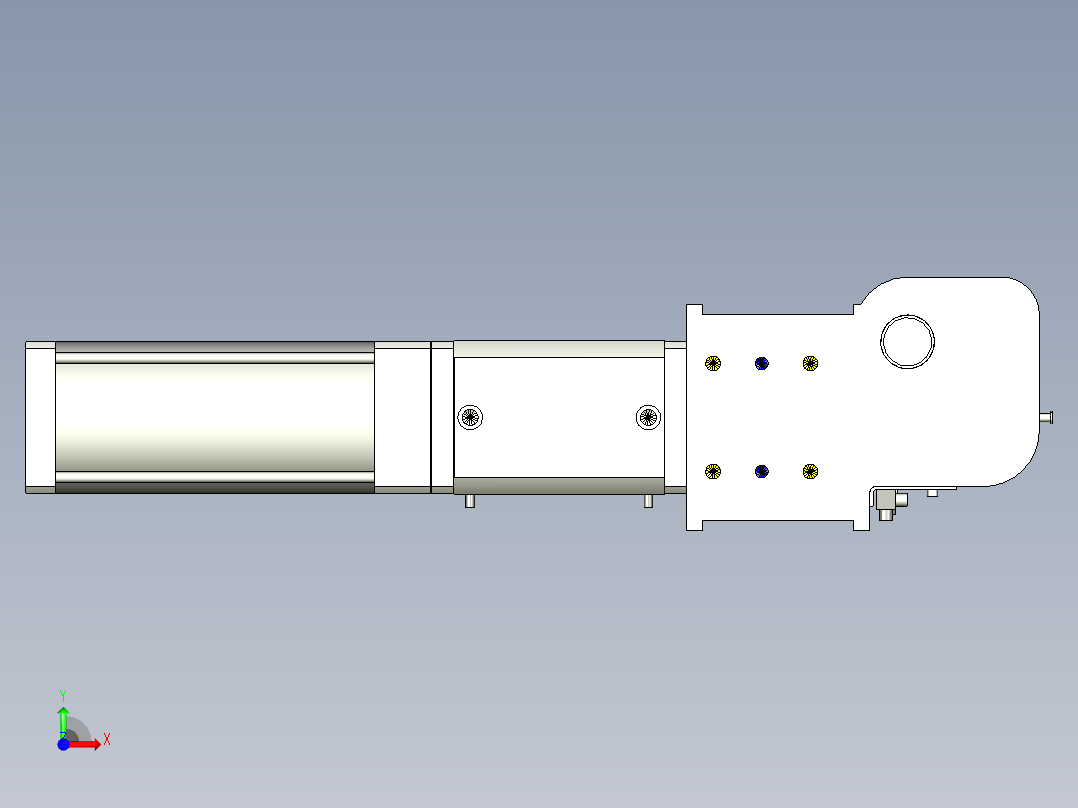 德克斯TUNKERS气缸数模KS_125_2_BD_A00_T12_135GRAD前视图