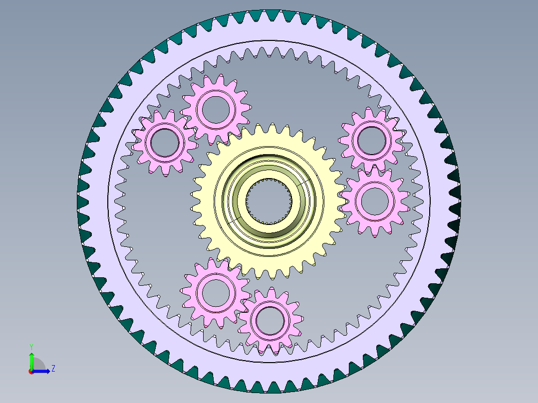 齿轮啮合 (90)左视图