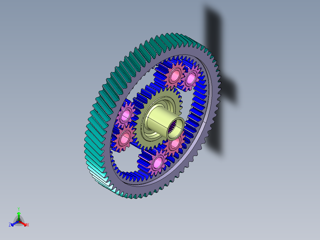 齿轮啮合 (90)正等轴测图