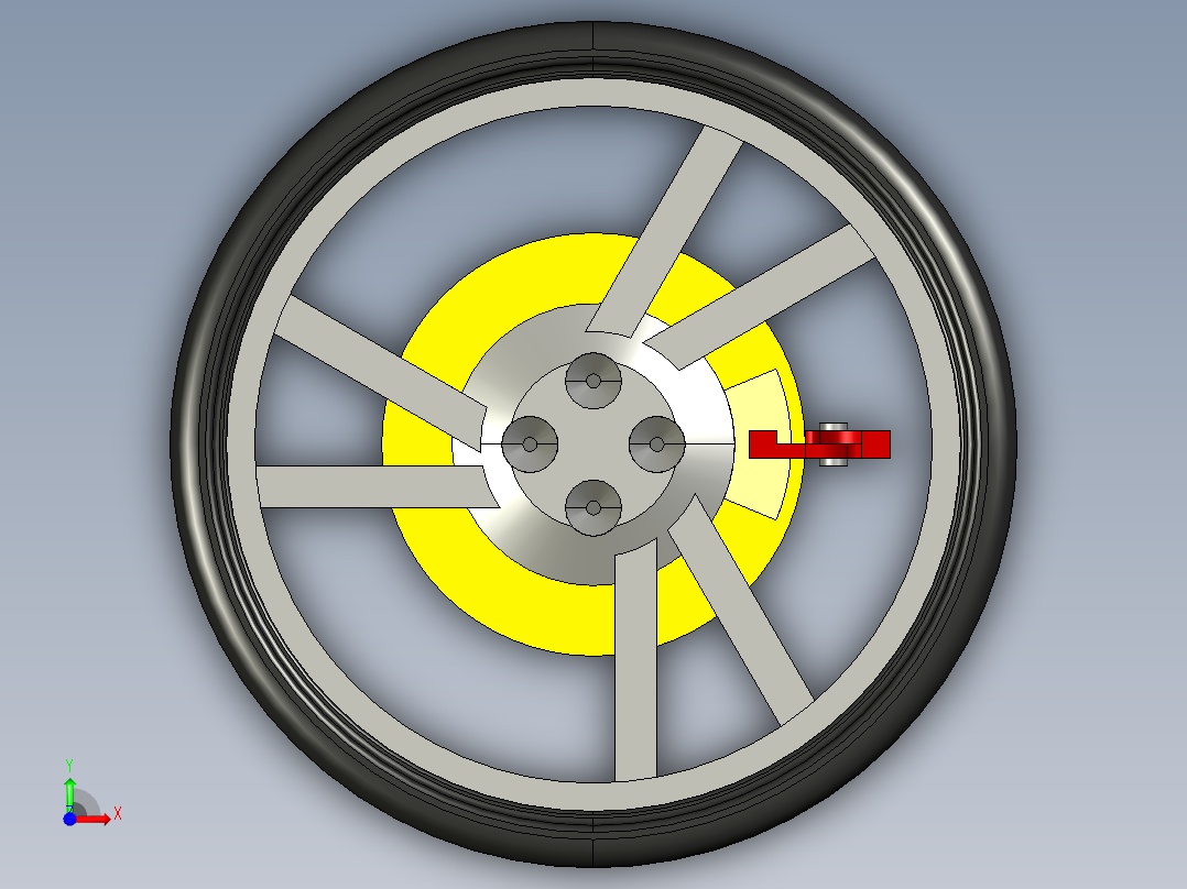 轮子模型3D模型前视图