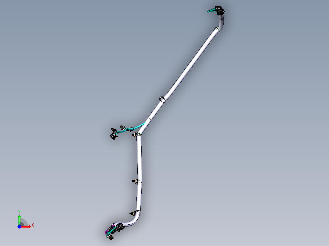 汽车后门带电线装配--catia前视图