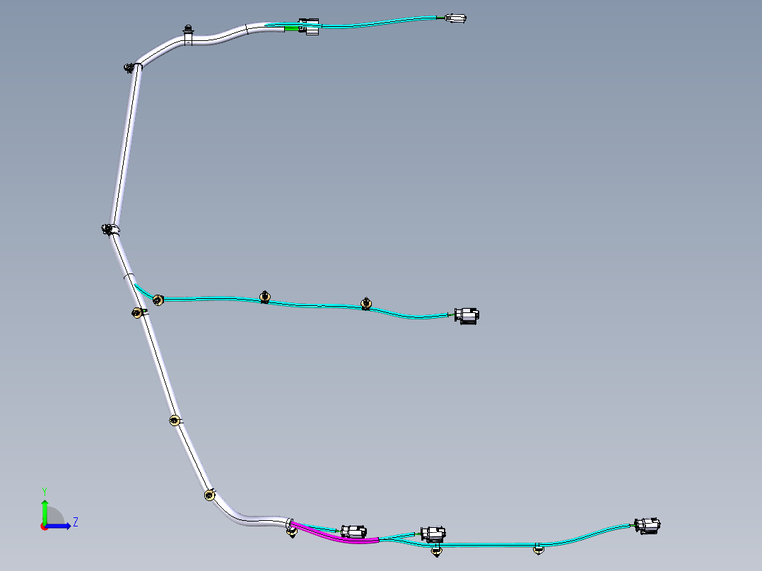 汽车后门带电线装配--catia左视图