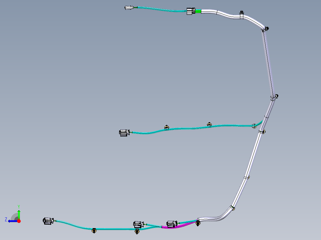 汽车后门带电线装配--catia右视图
