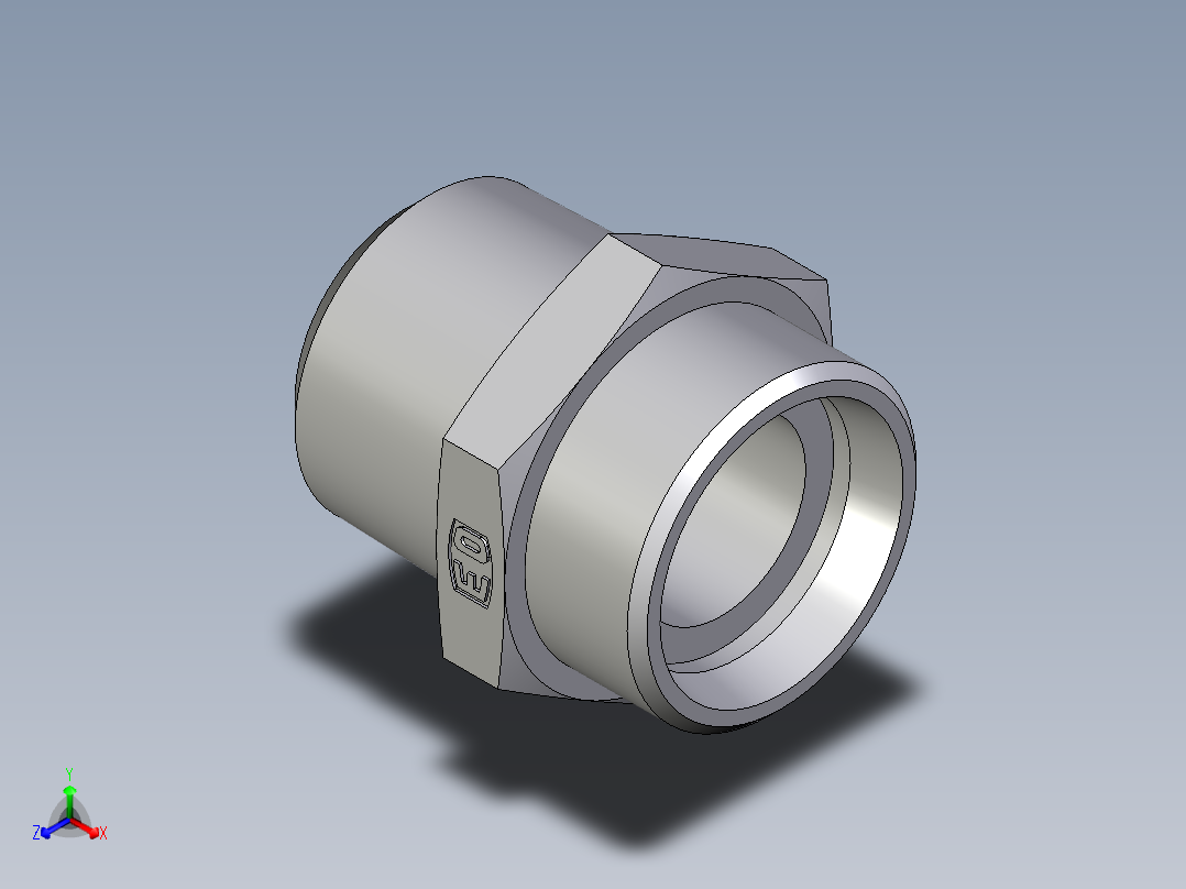 卡套式工业通用硬管接头EO_Male_Stud_connector_GE28L1NPTCFX正等轴测图