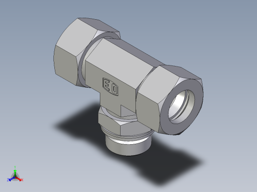 卡套式工业通用硬管接头EO_Adjustable_locknut_branch_tee_TEE22ZLM27x2CF
