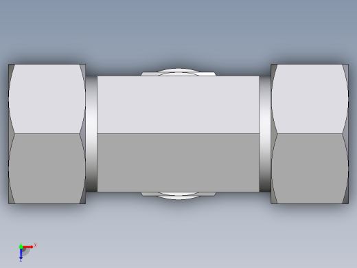 卡套式工业通用硬管接头EO_Adjustable_locknut_branch_tee_TEE22ZLM27x2CF俯视缩略图