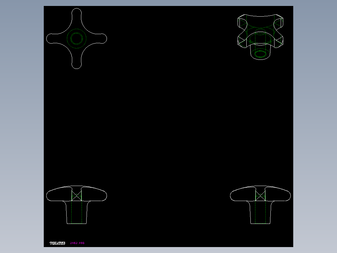 星型把手(鑄鋼)2462-2D多系列多零件图纸模型