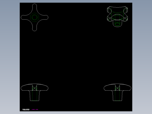 星型把手(鑄鋼)2462-2D多系列多零件图纸模型