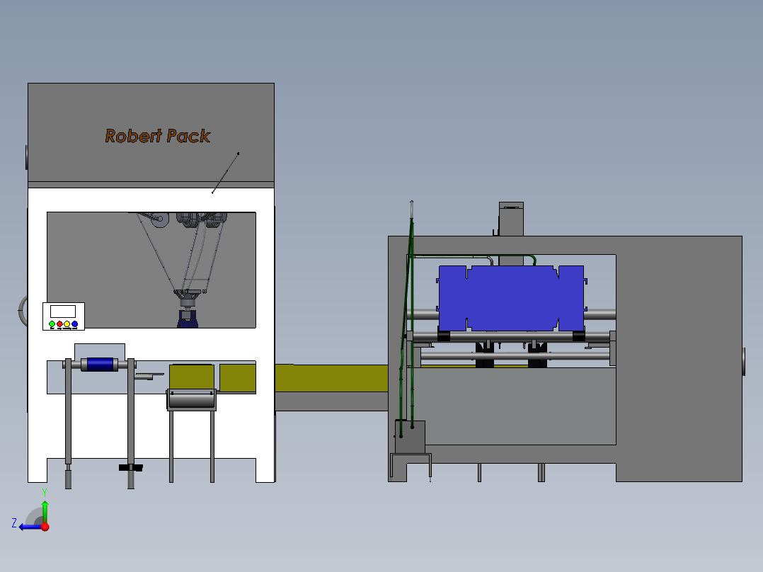 奶酪包装装盒生产线右视图