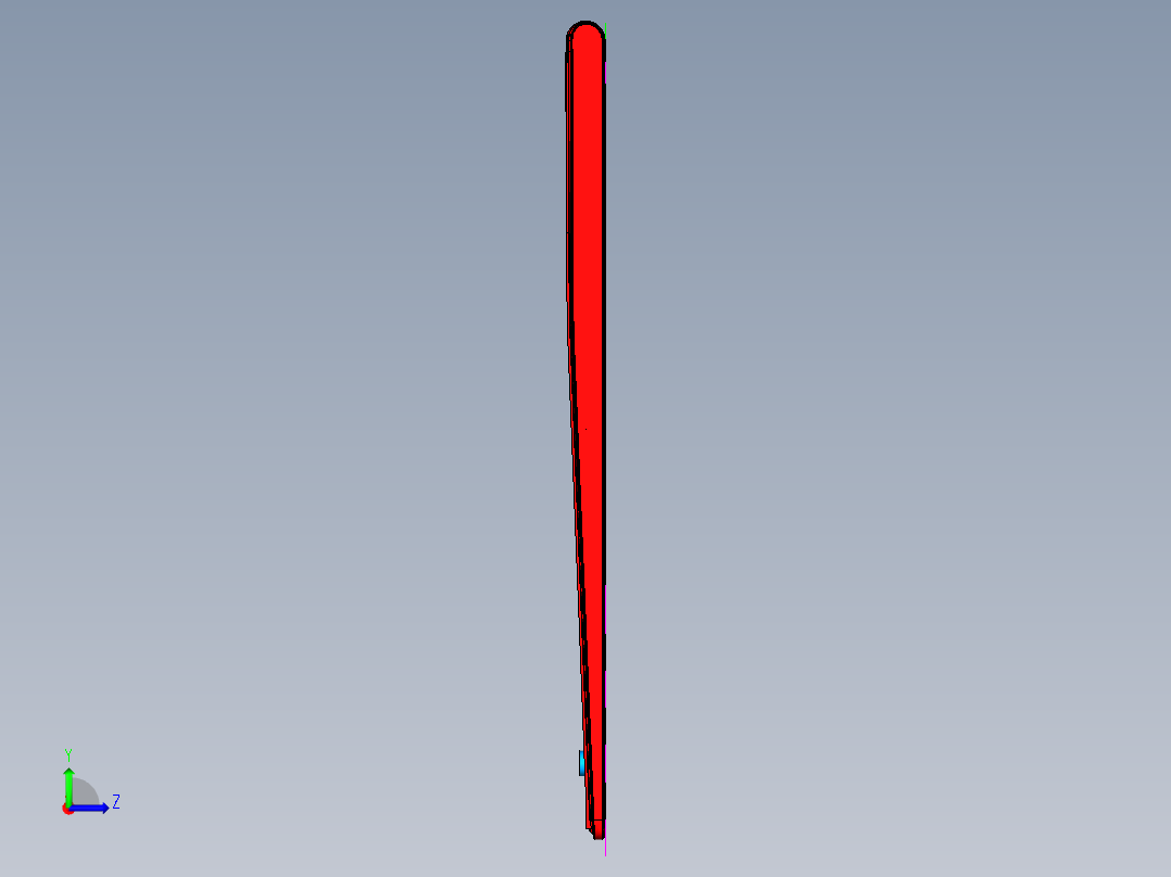 锻压笔记本C壳铣上表面UG程序模型左视图
