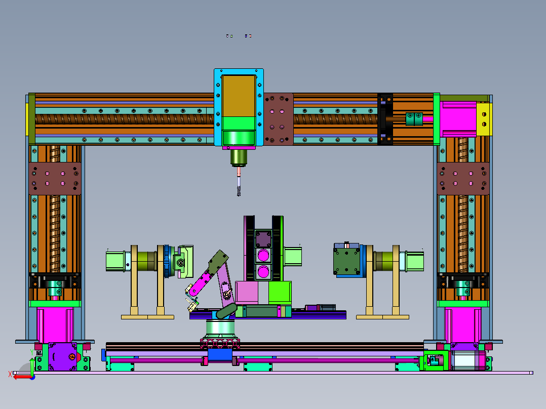 搅拌器叶片打磨装置后视图