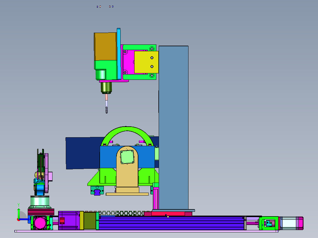 搅拌器叶片打磨装置左视图