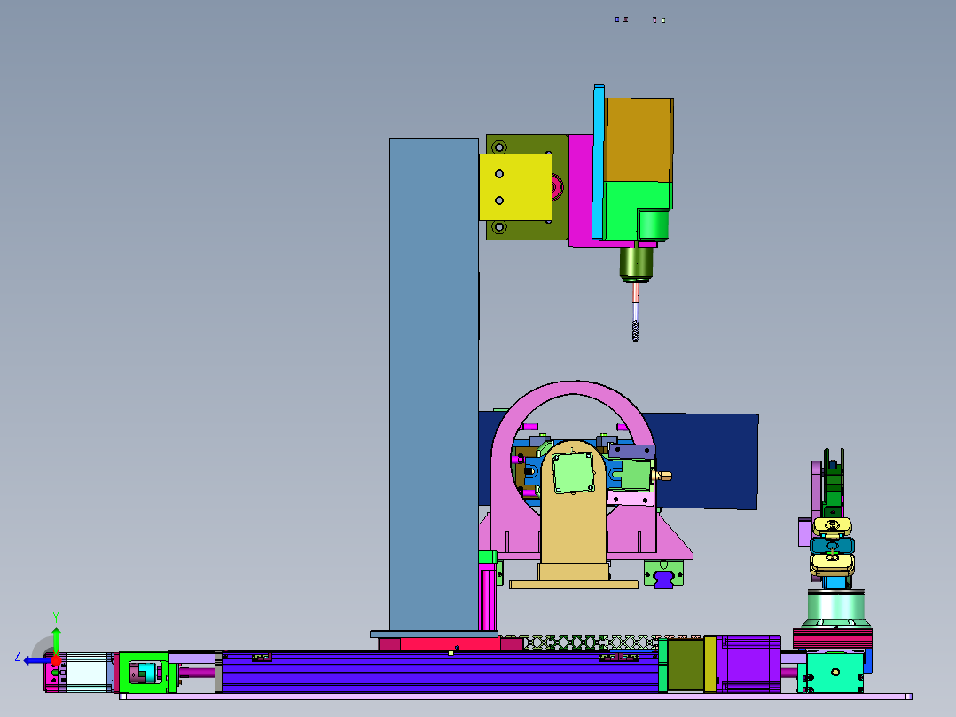 搅拌器叶片打磨装置右视图