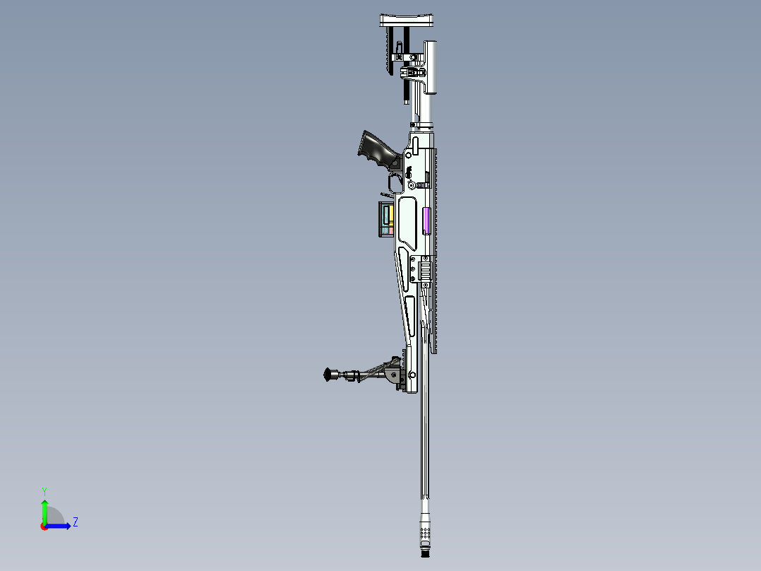 手枪左轮冲锋枪老式狙击步枪设计3D图纸700 next gen x3 monolit STP左视图