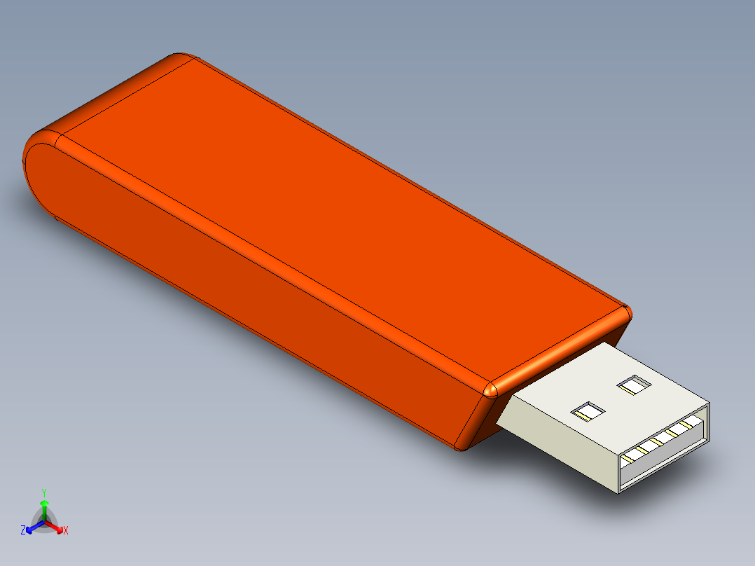 USB 闪存盘正等轴测图