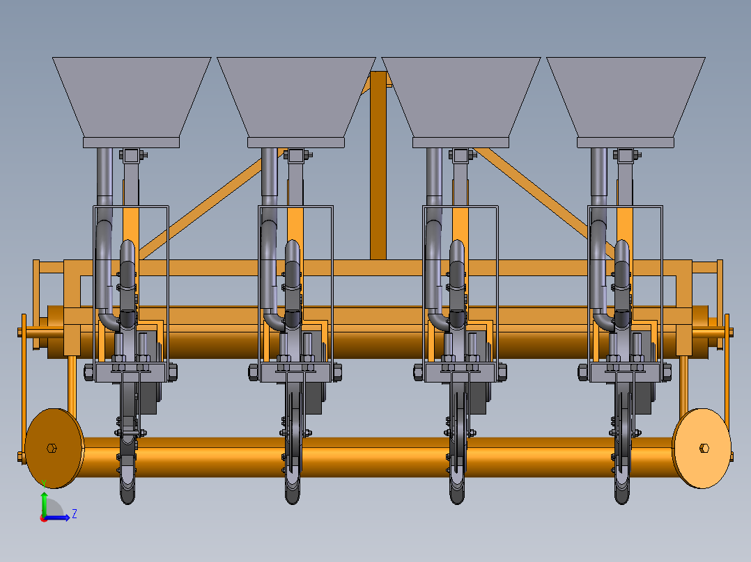 谷子播种覆膜机左视图