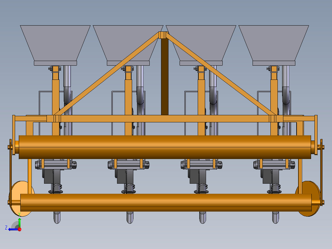 谷子播种覆膜机右视图