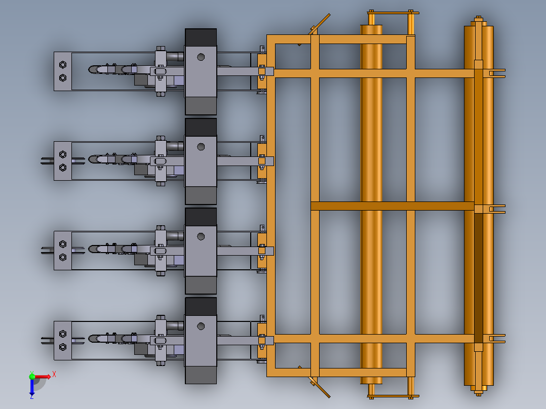 谷子播种覆膜机俯视图