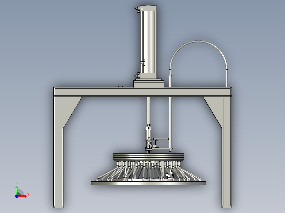 上磨盘提升装置装配图前视图