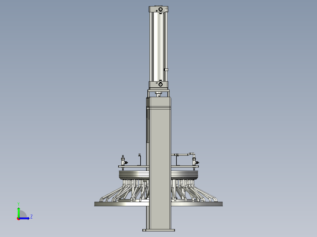 上磨盘提升装置装配图左视图