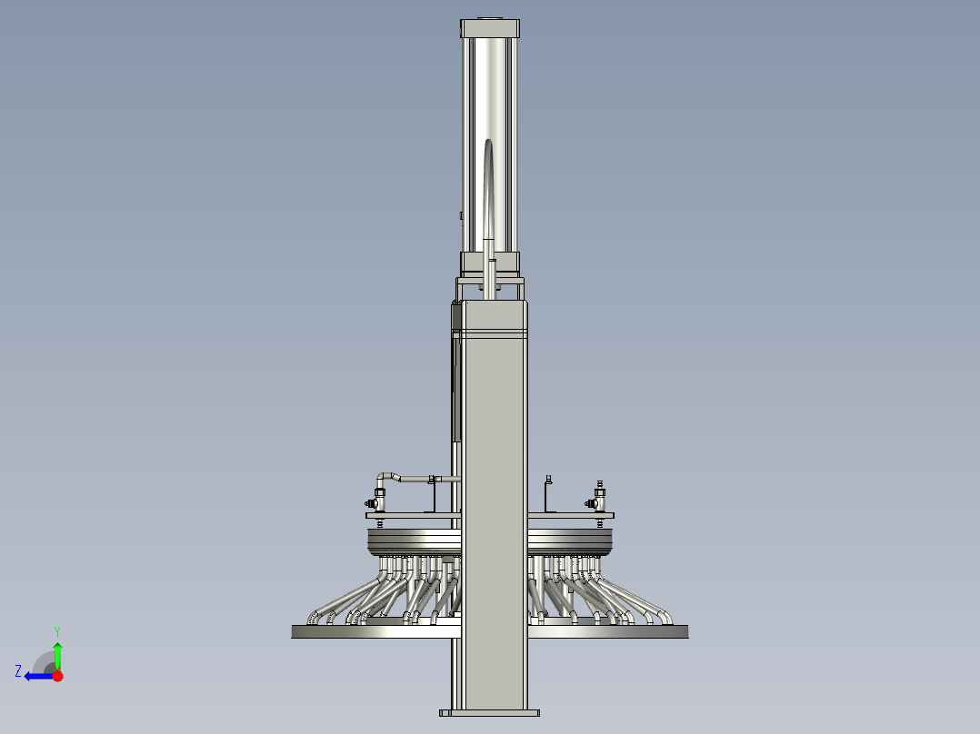 上磨盘提升装置装配图右视图
