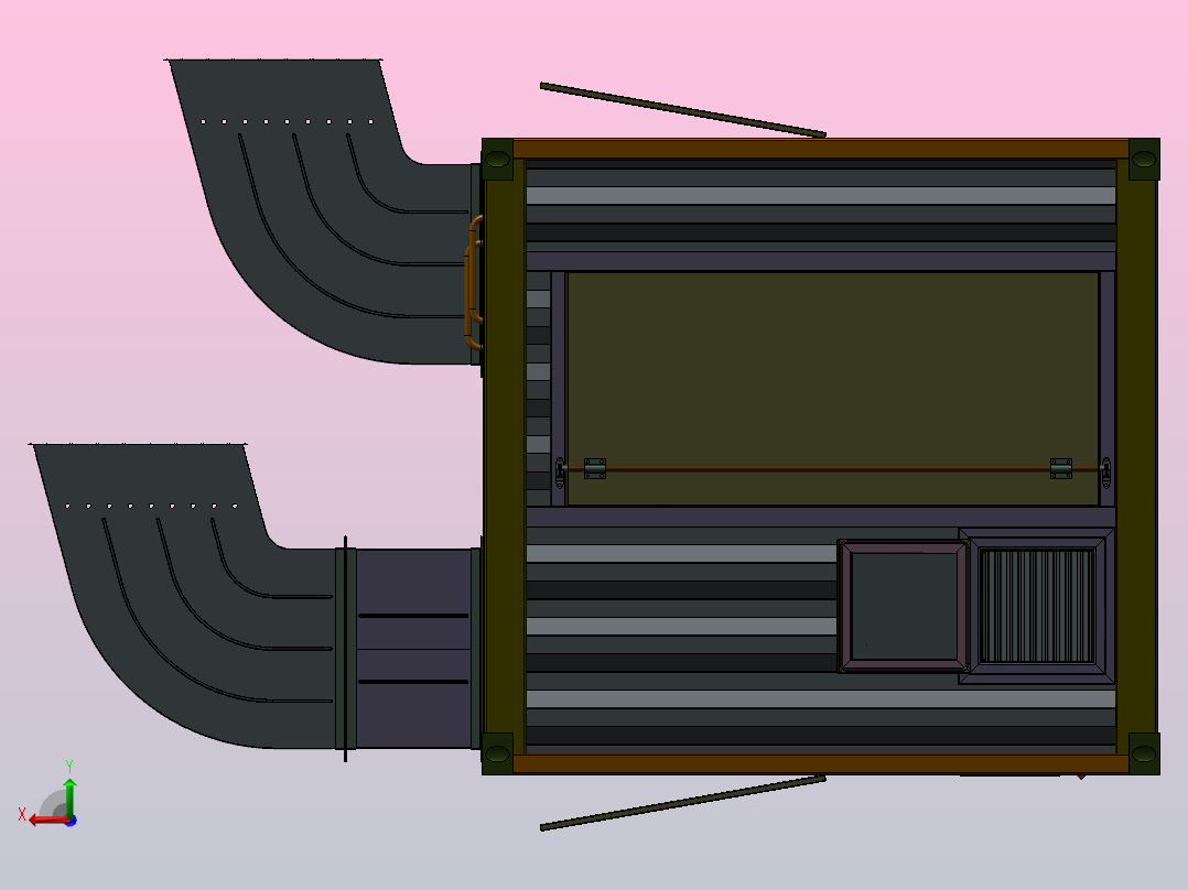集装箱式负载箱后视图