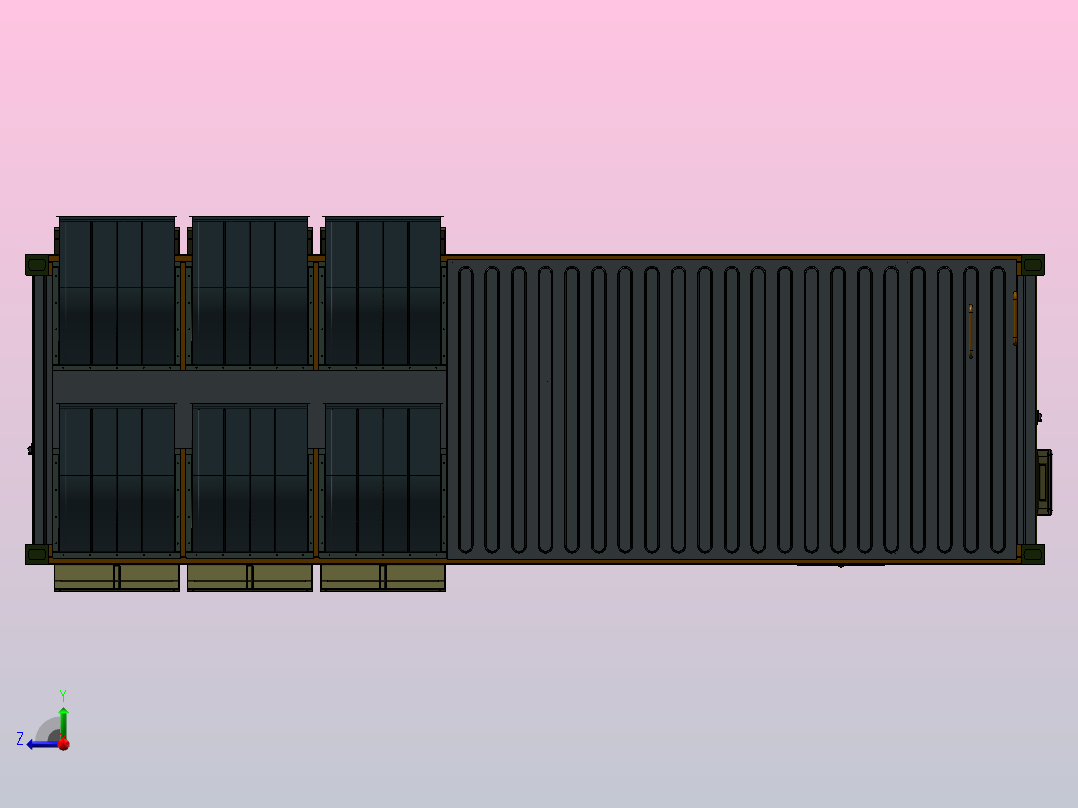 集装箱式负载箱右视图
