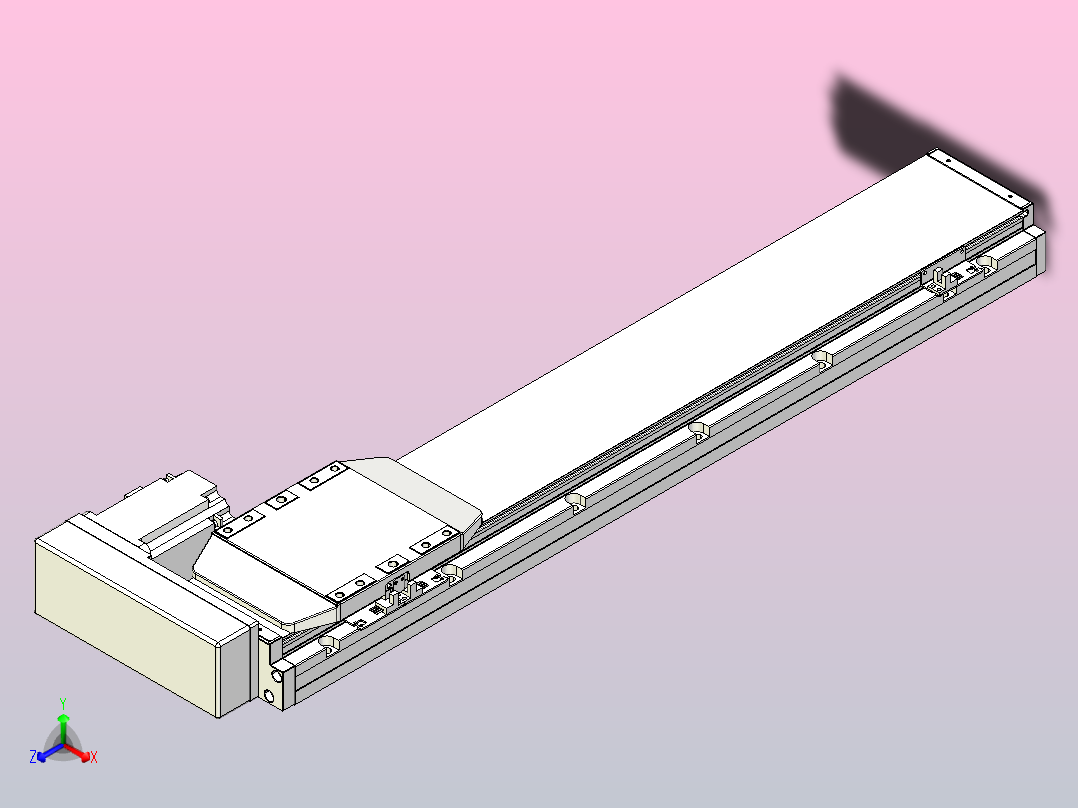 滚珠丝杠直线轴内置导轨TPA-GCR-150-2010C-L650-MR-M75-N3正等轴测图