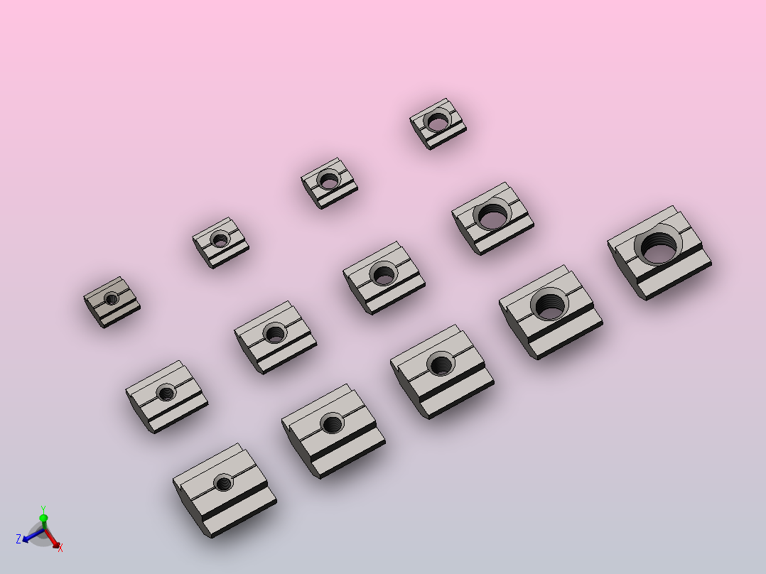 t型槽螺母(1)主视图