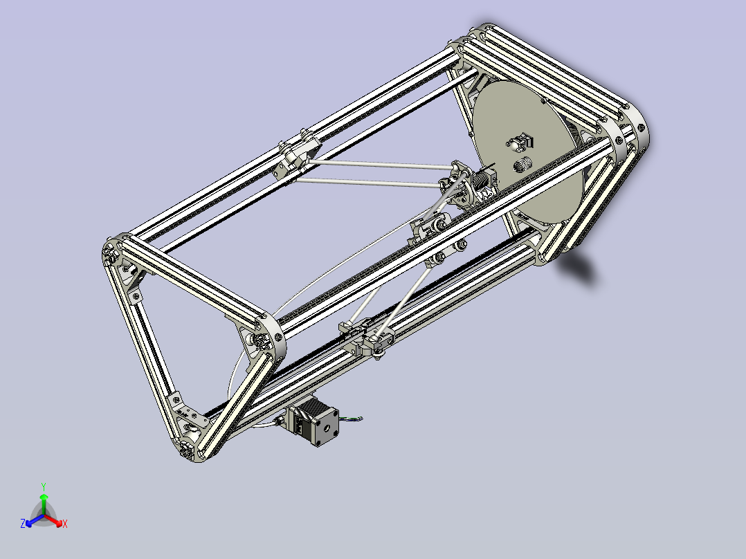 kossel800 3D打印机全套完整模型图主视图