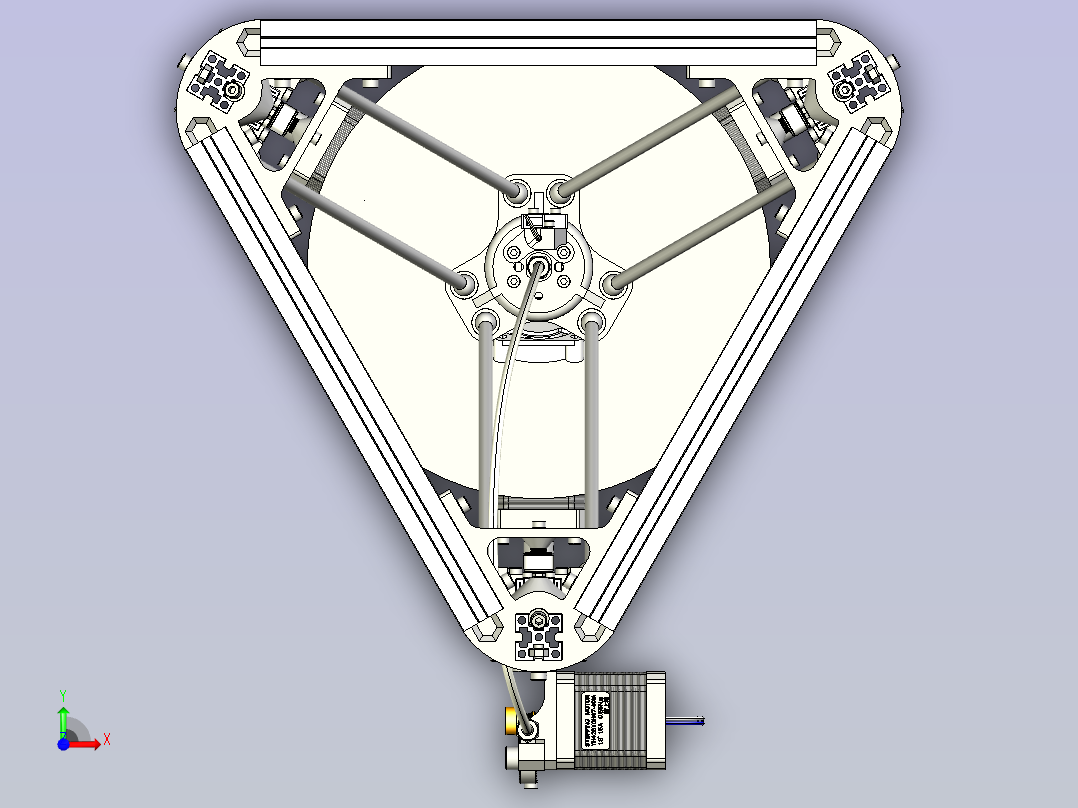 kossel800 3D打印机全套完整模型图前视图
