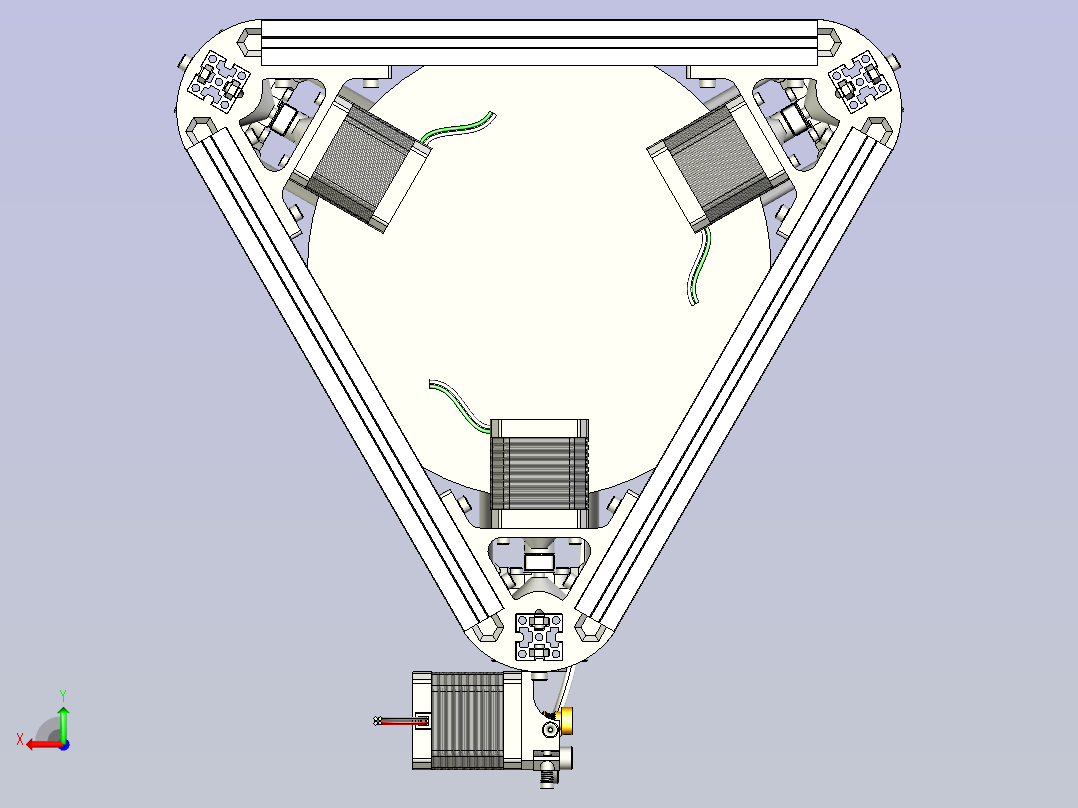kossel800 3D打印机全套完整模型图后视图