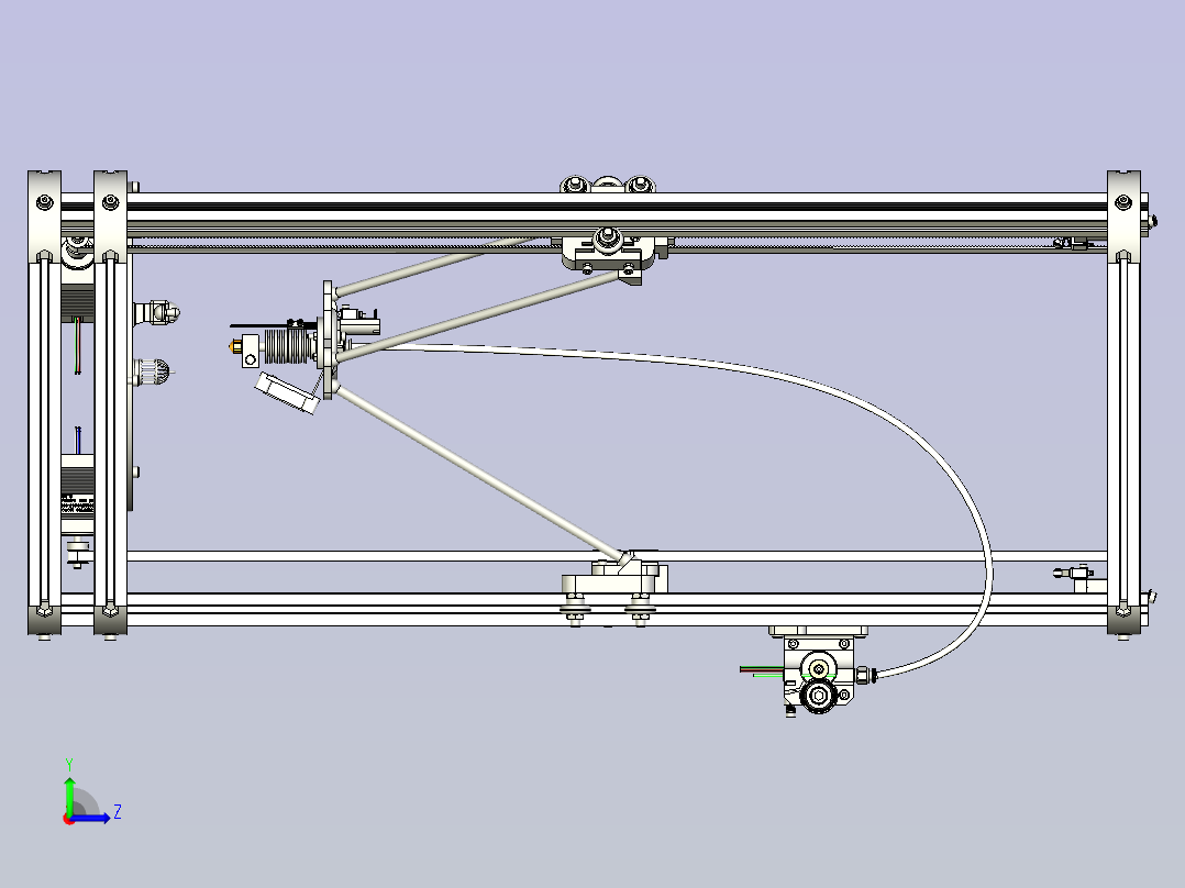 kossel800 3D打印机全套完整模型图左视图