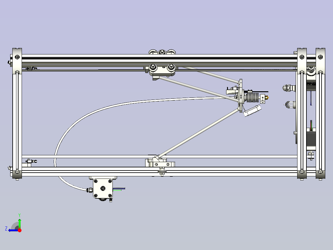 kossel800 3D打印机全套完整模型图右视图