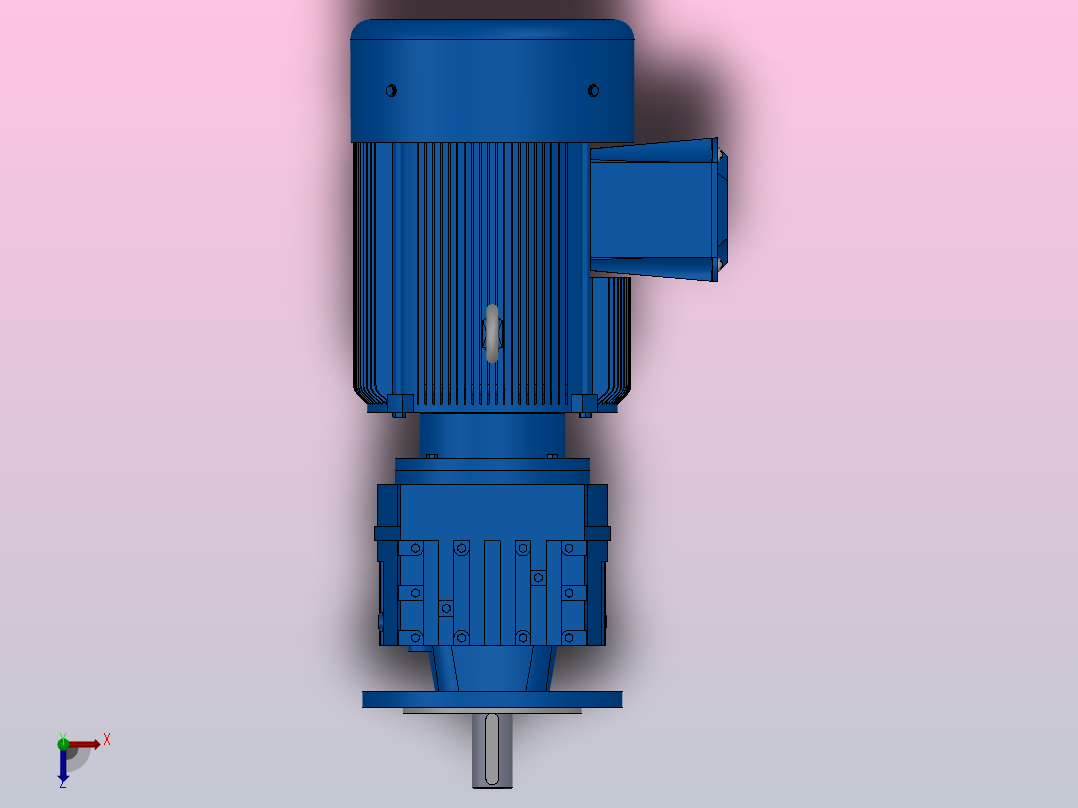 RF27法兰轴伸式安装斜齿轮减速机RF27-Y1.1-4P-90S-M1-0°-Φ160俯视图