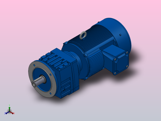RF27法兰轴伸式安装斜齿轮减速机RF27-Y1.1-4P-90S-M1-0°-Φ160正等轴测缩略图