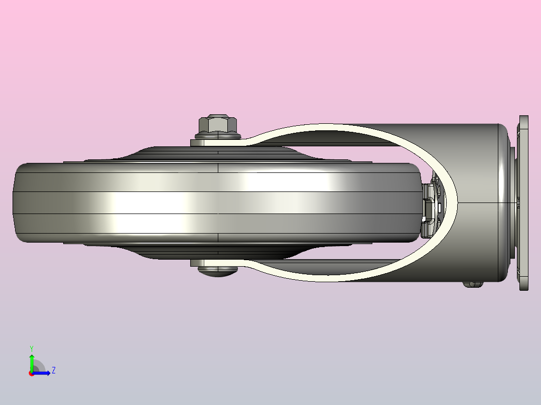 PL-150-BSF轻荷重脚轮[PL-150-BSF]左视图