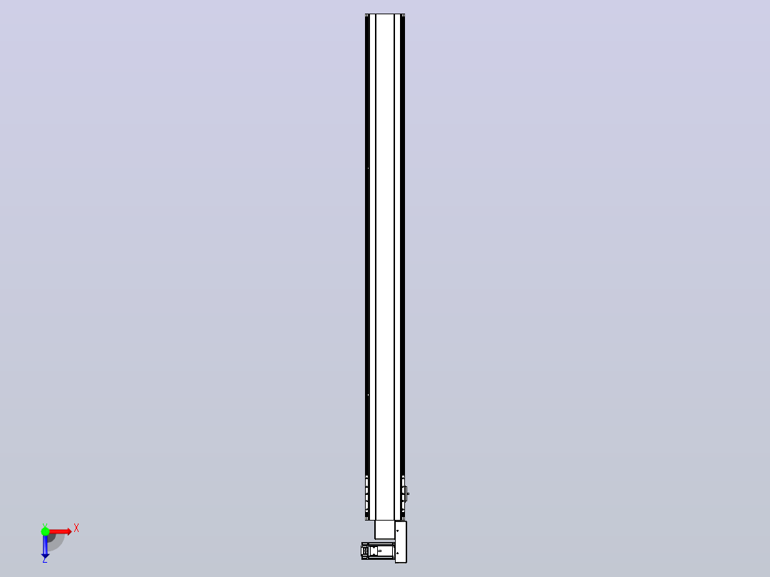 皮带直线轴半封闭可选导轨TPA-HNB-140D-120-L1550-MR-C-P40-N3俯视图