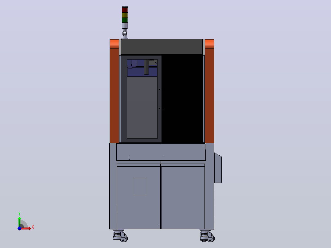钣金设备机架前视图