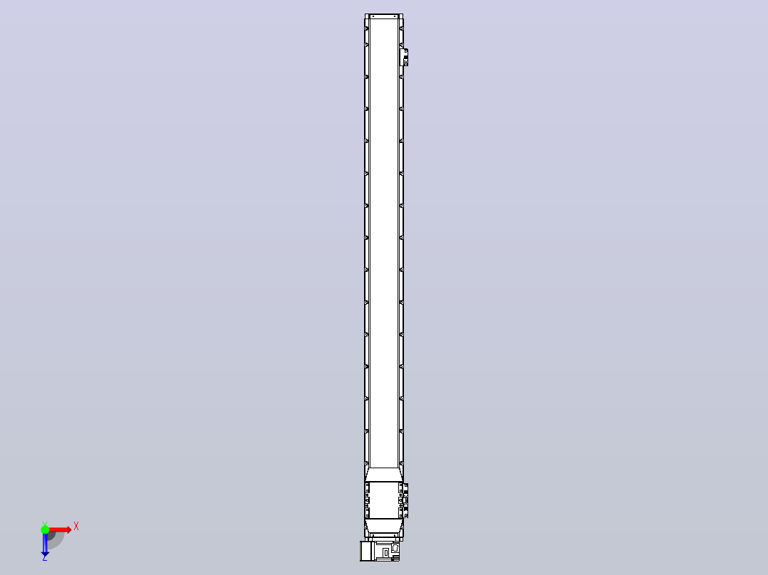 机器人皮带驱动直线轴TPA-GCB-120-P70-L1350-LU-M20-N3俯视图