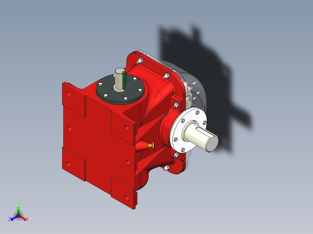 单级蜗轮蜗杆减速器3D图纸 INVENTOR 附工程图