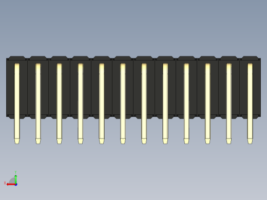 彩色公排针 100mil 2.54mm 系列-DS1022_black_3x12p_100mil_TypeD_rev1.0后视缩略图