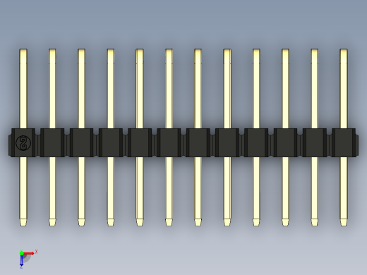彩色公排针 100mil 2.54mm 系列-DS1022_black_3x12p_100mil_TypeD_rev1.0俯视缩略图