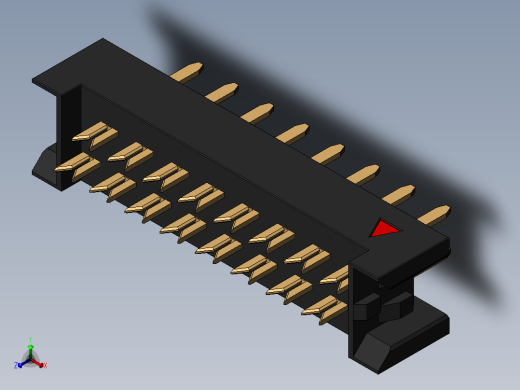 FDC-16 ( DS1018-2.54-16S )正等轴测缩略图