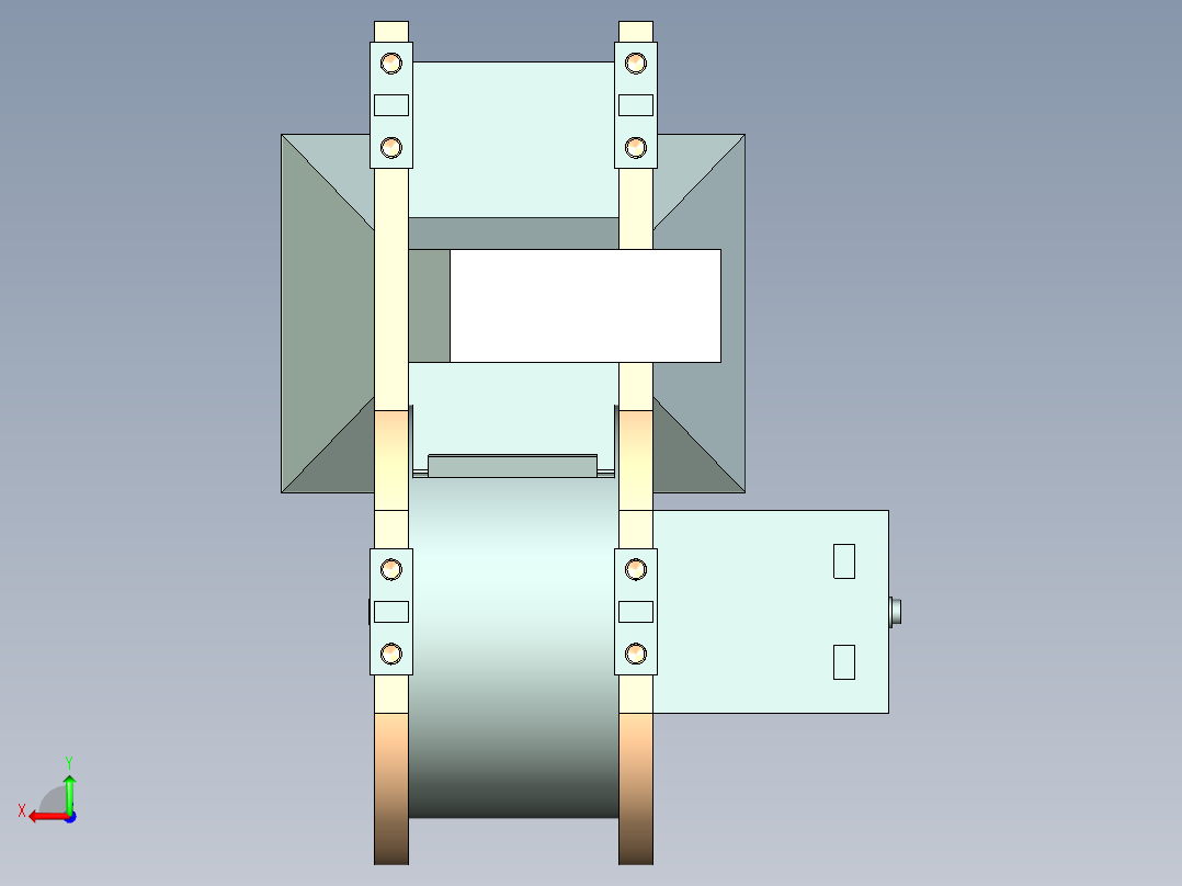 农用风车稻谷筛选机后视图