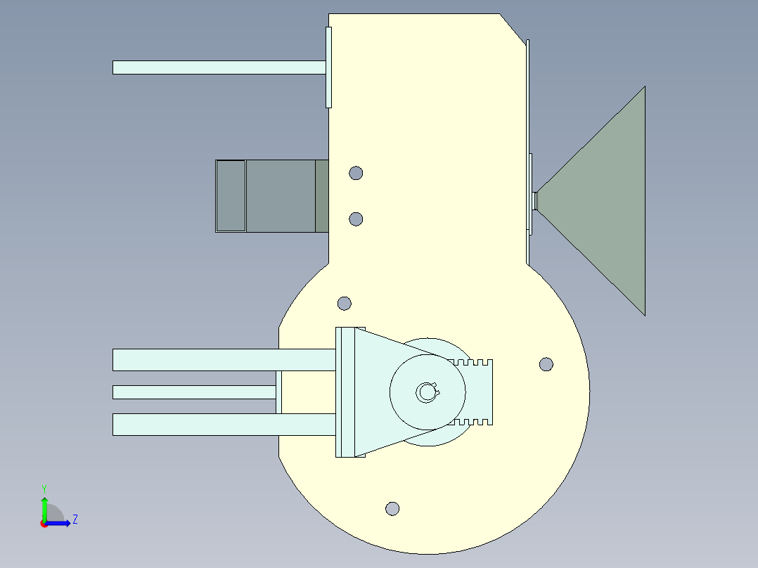 农用风车稻谷筛选机左视图