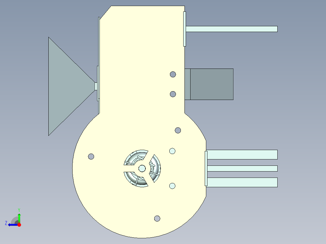 农用风车稻谷筛选机右视图