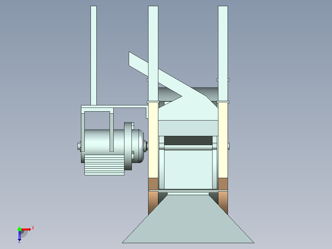 农用风车稻谷筛选机俯视图